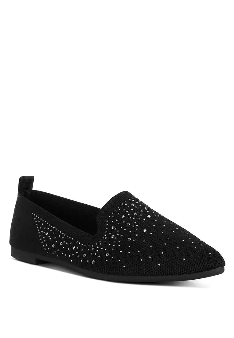 Black Rhinestone Loafers