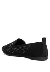 Black Rhinestone Loafers