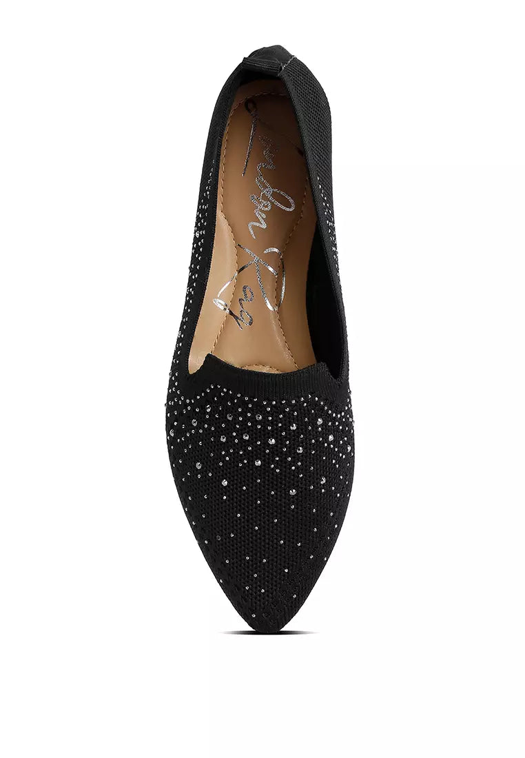 Black Rhinestone Loafers