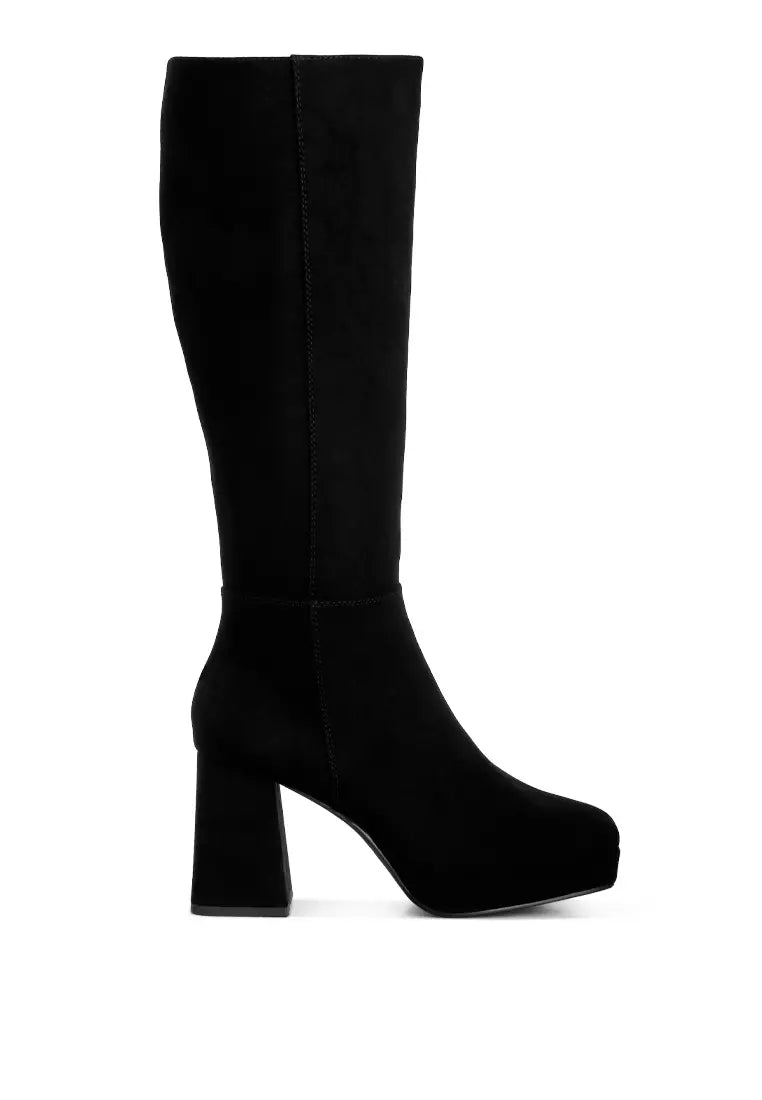 Black Calf-Length Boots