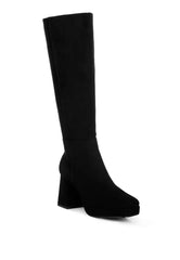 Black Calf-Length Boots