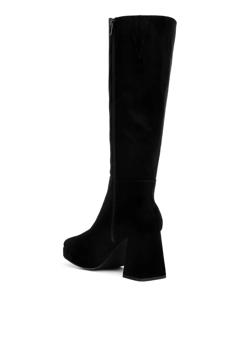 Black Calf-Length Boots