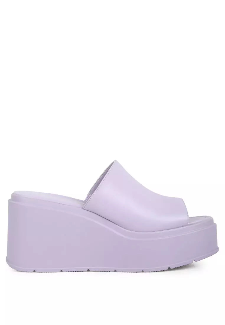 Purple Chunky Slip On Flatforms