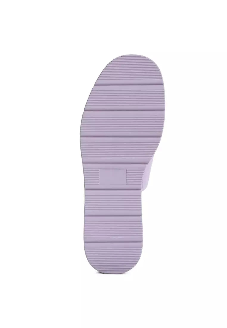 Purple Chunky Slip On Flatforms