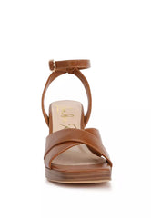 Tan Stacked Block Heel Sandals