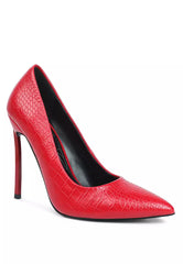 Red Croc Patterned High Heeled Dress Shoe