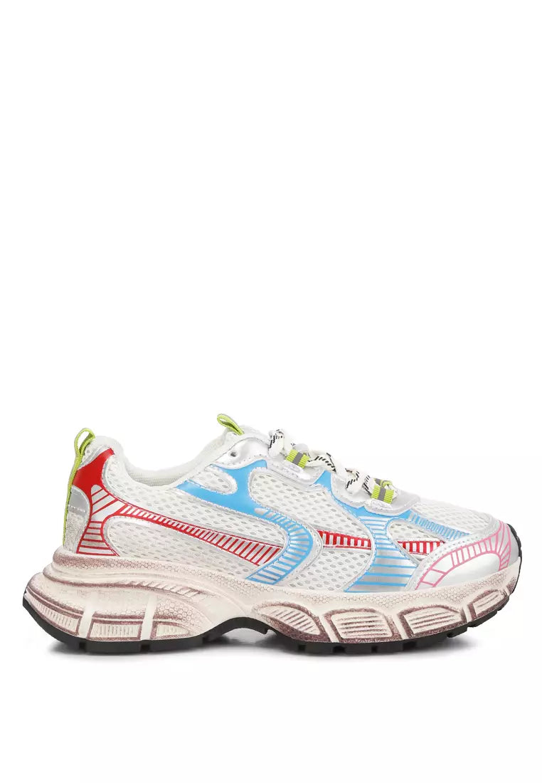 Pull Tab Chunky Sole Sneaker In Multi