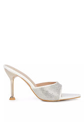 White Diamante Ballroom Stiletto Sandals