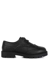 Black Lug Sole Derby Shoes