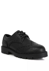 Black Lug Sole Derby Shoes