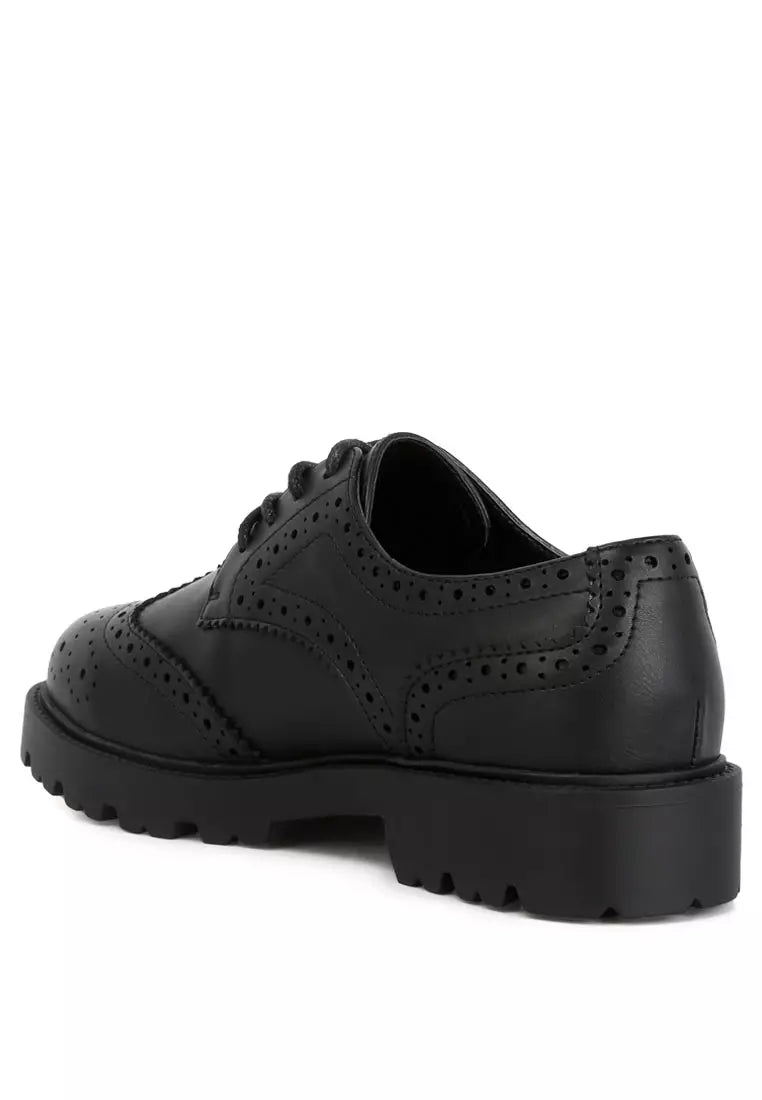 Black Lug Sole Derby Shoes