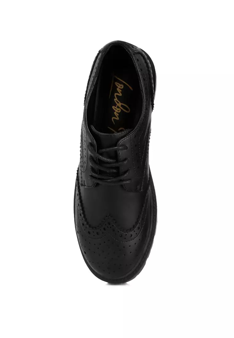 Black Lug Sole Derby Shoes