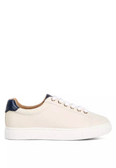 Cream/Navy Croc Back Panel Sneakers