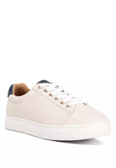 Cream/Navy Croc Back Panel Sneakers