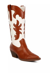 Tan Patchwork Cowboy Boots