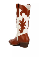 Tan Patchwork Cowboy Boots