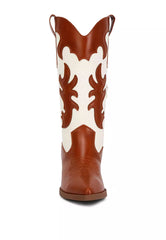 Tan Patchwork Cowboy Boots