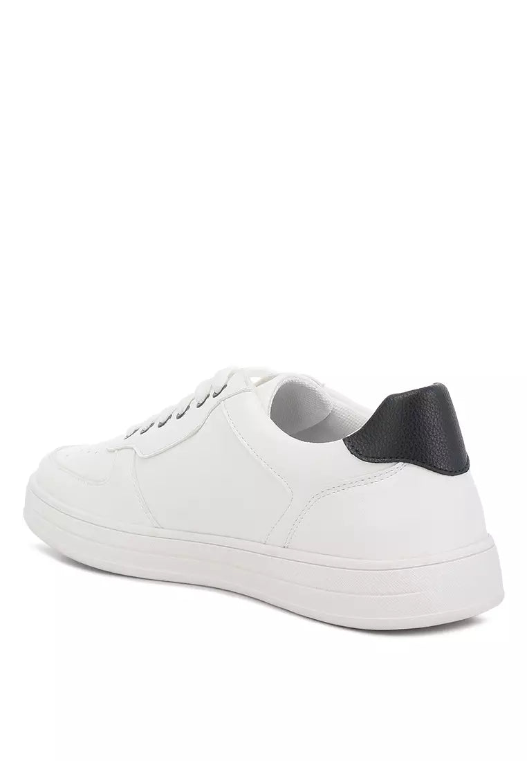 White Casual Perforated Detail Sneakers