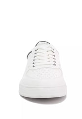 White Casual Perforated Detail Sneakers