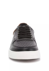 Black Casual Perforated Detail Sneakers