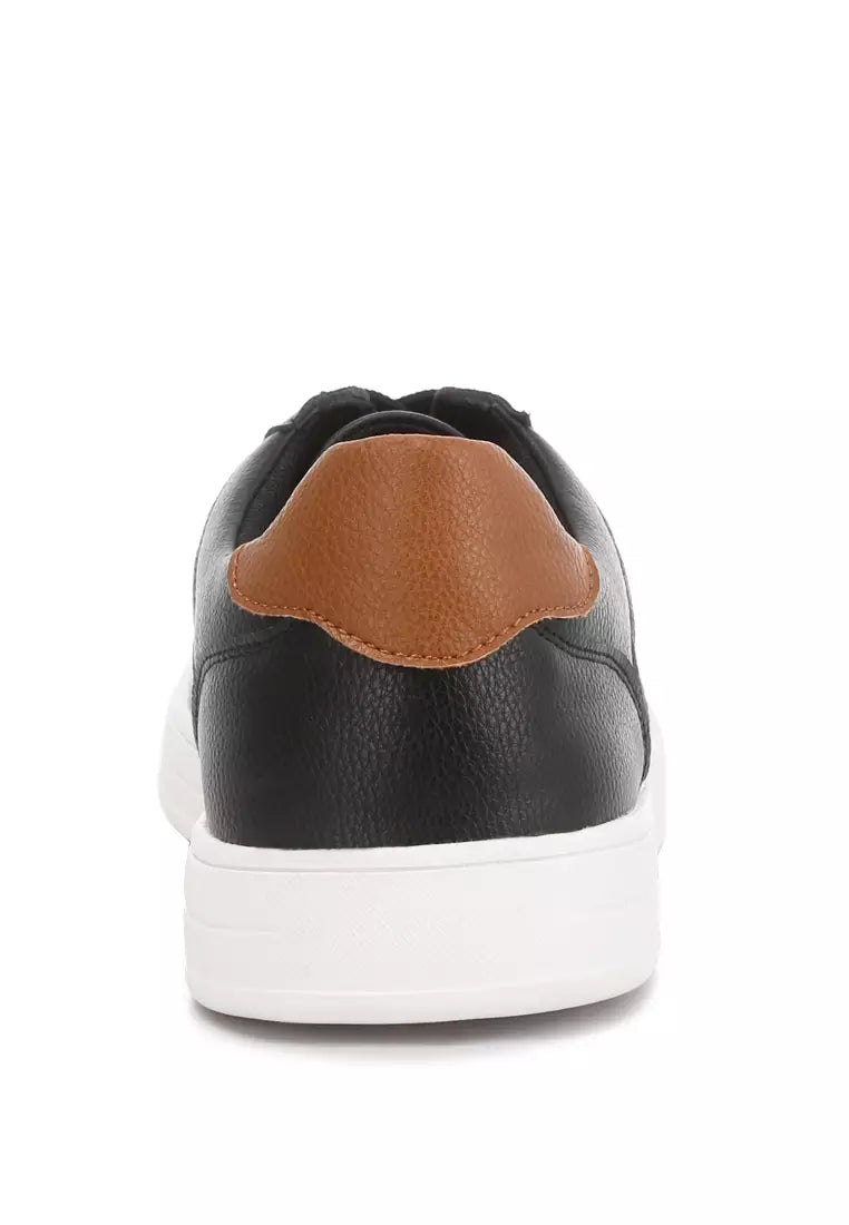 Black Casual Perforated Detail Sneakers