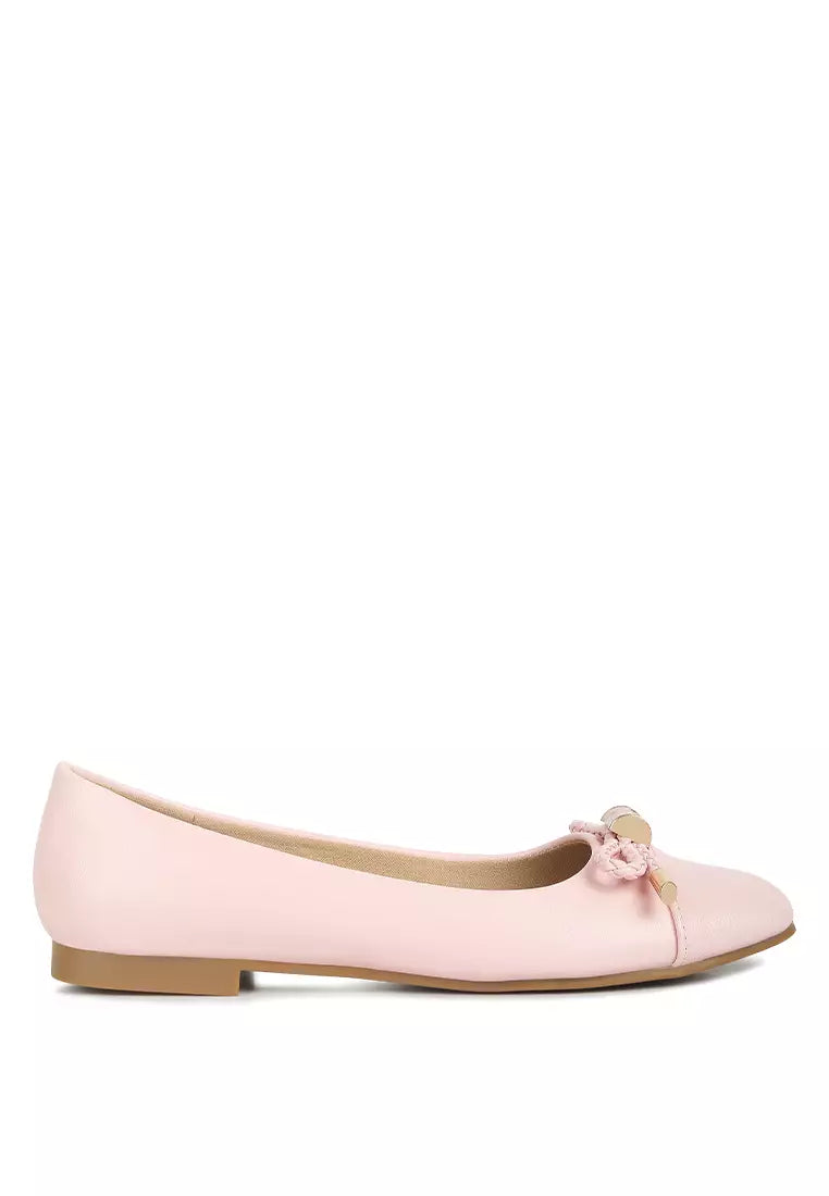 Pink Metallic Embellished Flat Ballerinas