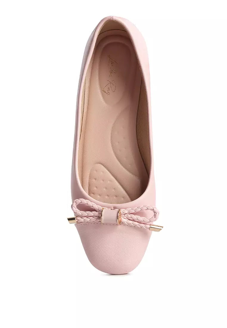 Pink Metallic Embellished Flat Ballerinas