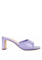 Purple Quilted Block Heeled Sandals