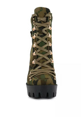 Khaki Camouflage Ankle Boots