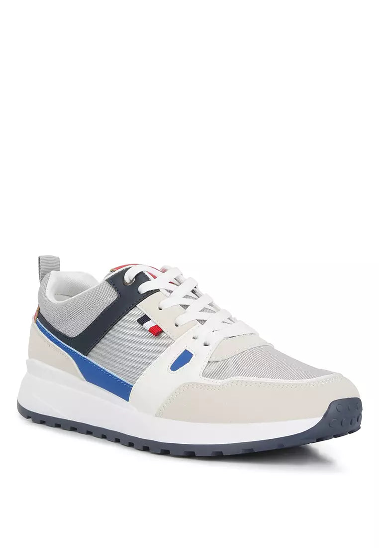 Grey Patchwork Casual Sneakers