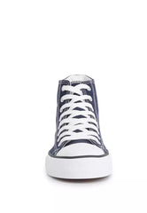 Navy High Top Basketball Canvas Sneakers