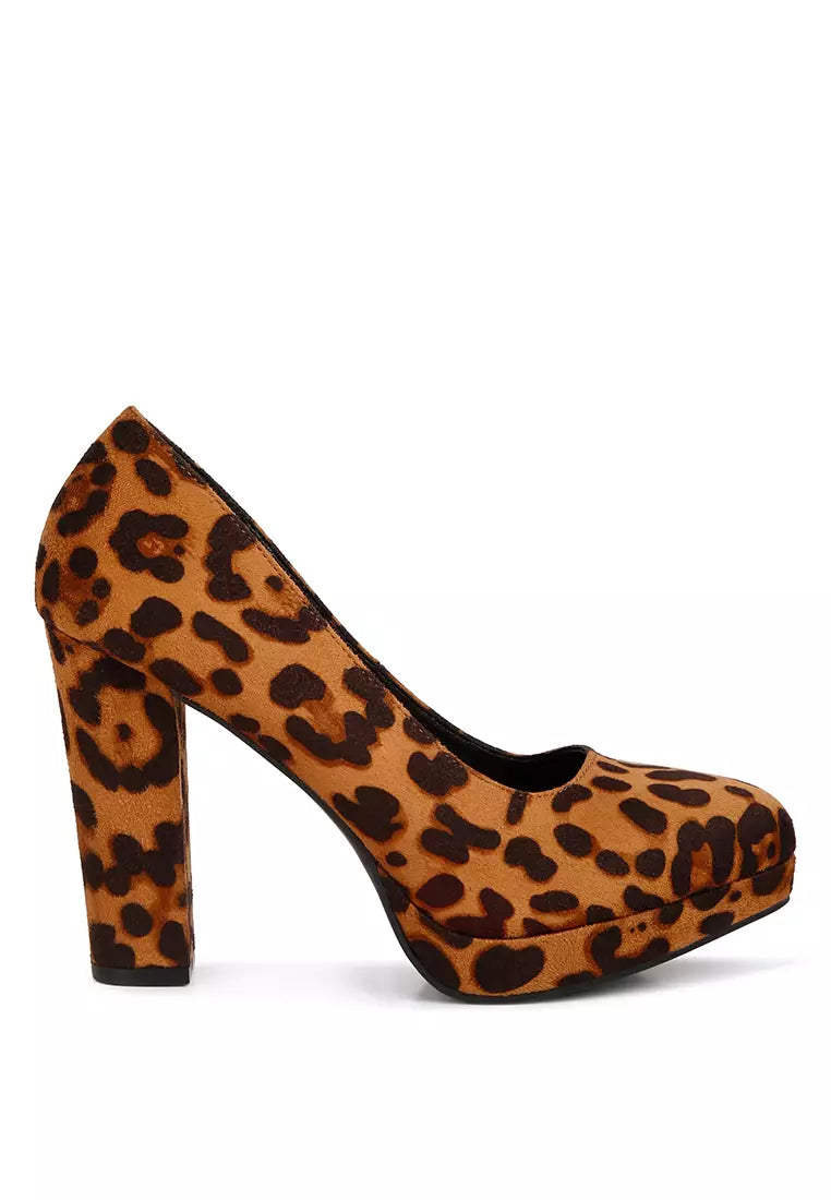 Leopard Platform Pump Sandals