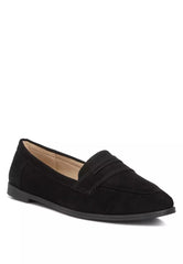 Black Suede Flat Loafers