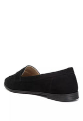 Black Suede Flat Loafers