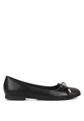 Black Metallic Embellished Flat Ballerinas