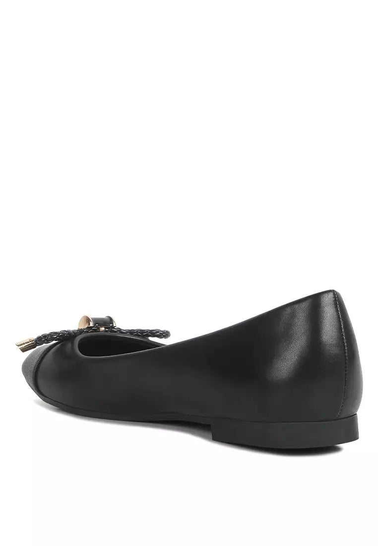 Black Metallic Embellished Flat Ballerinas