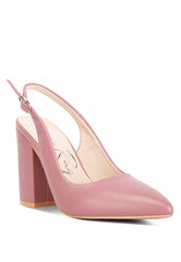 Blush Block Heel Pointed Toe Sandals