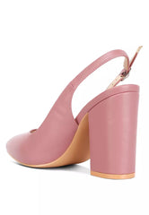 Blush Block Heel Pointed Toe Sandals