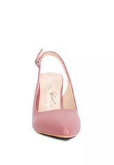 Blush Block Heel Pointed Toe Sandals