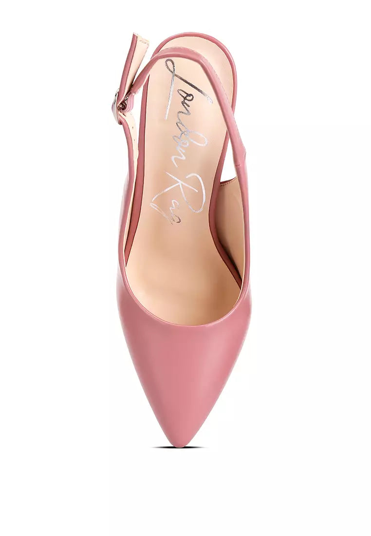 Blush Block Heel Pointed Toe Sandals