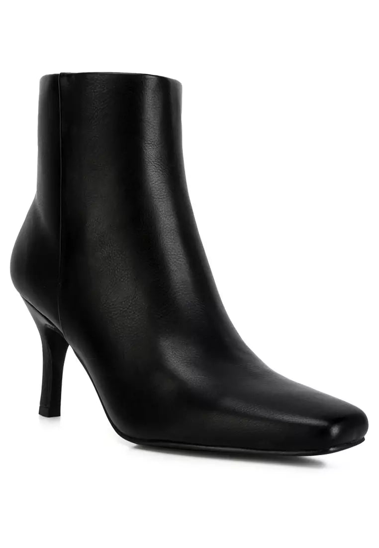 Black High Ankle Stiletto Boots