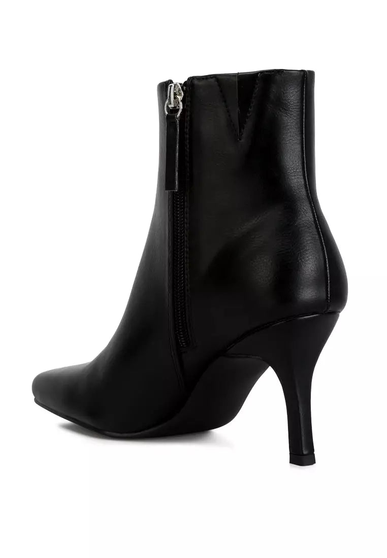 Black High Ankle Stiletto Boots