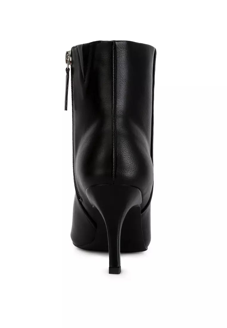 Black High Ankle Stiletto Boots