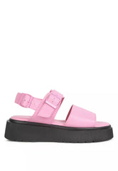 Pink Pin Buckle Platform Sandals