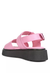 Pink Pin Buckle Platform Sandals