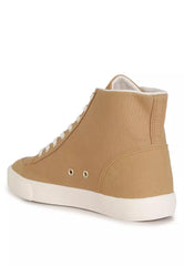 Men Escape Ankle Length Solid Sneakers In Beige