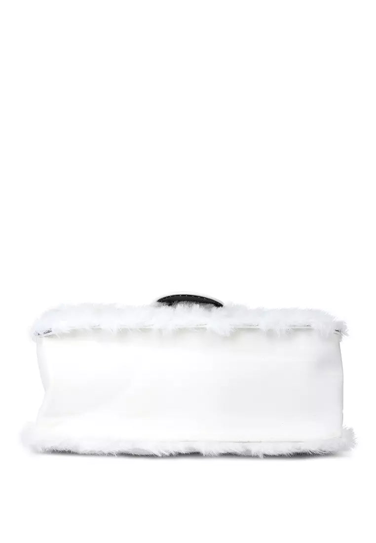 White Furry Mini Sling Bag