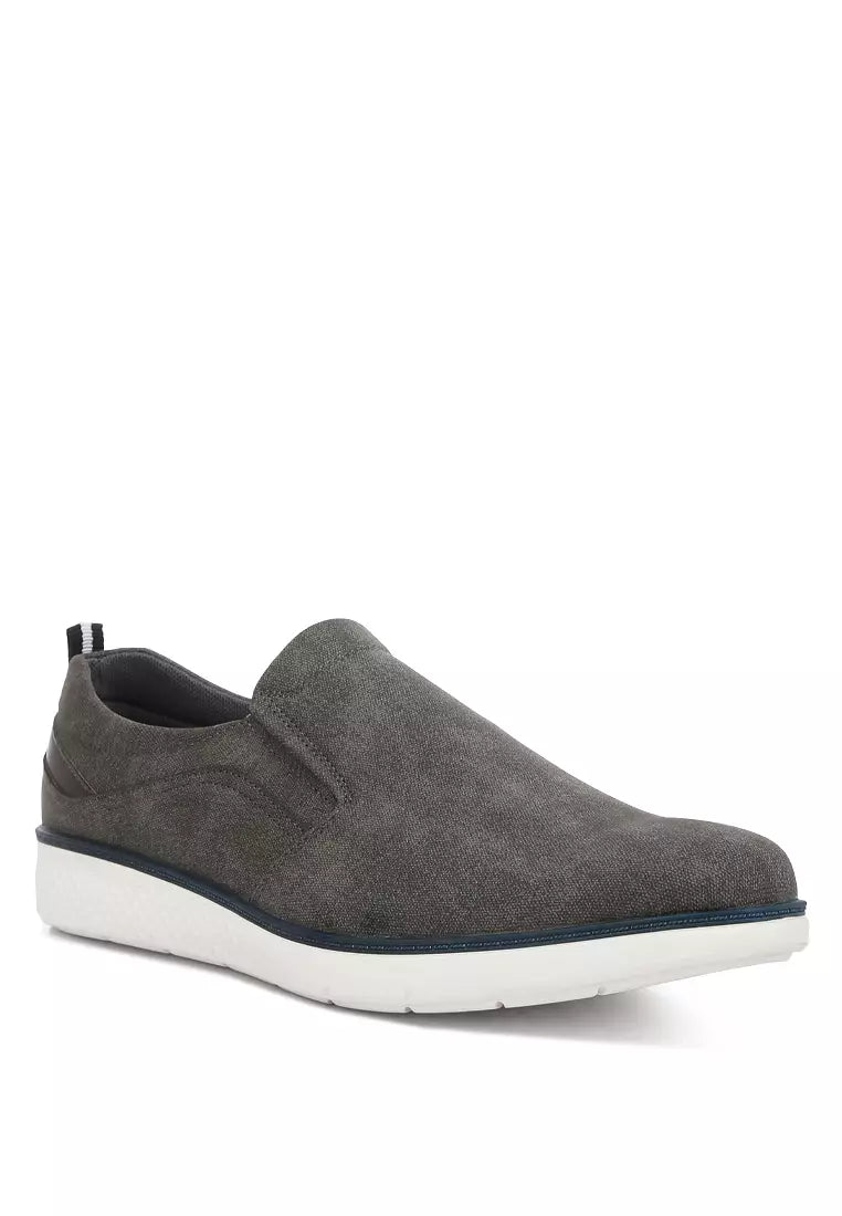 Grey Slip On Casual Sneakers