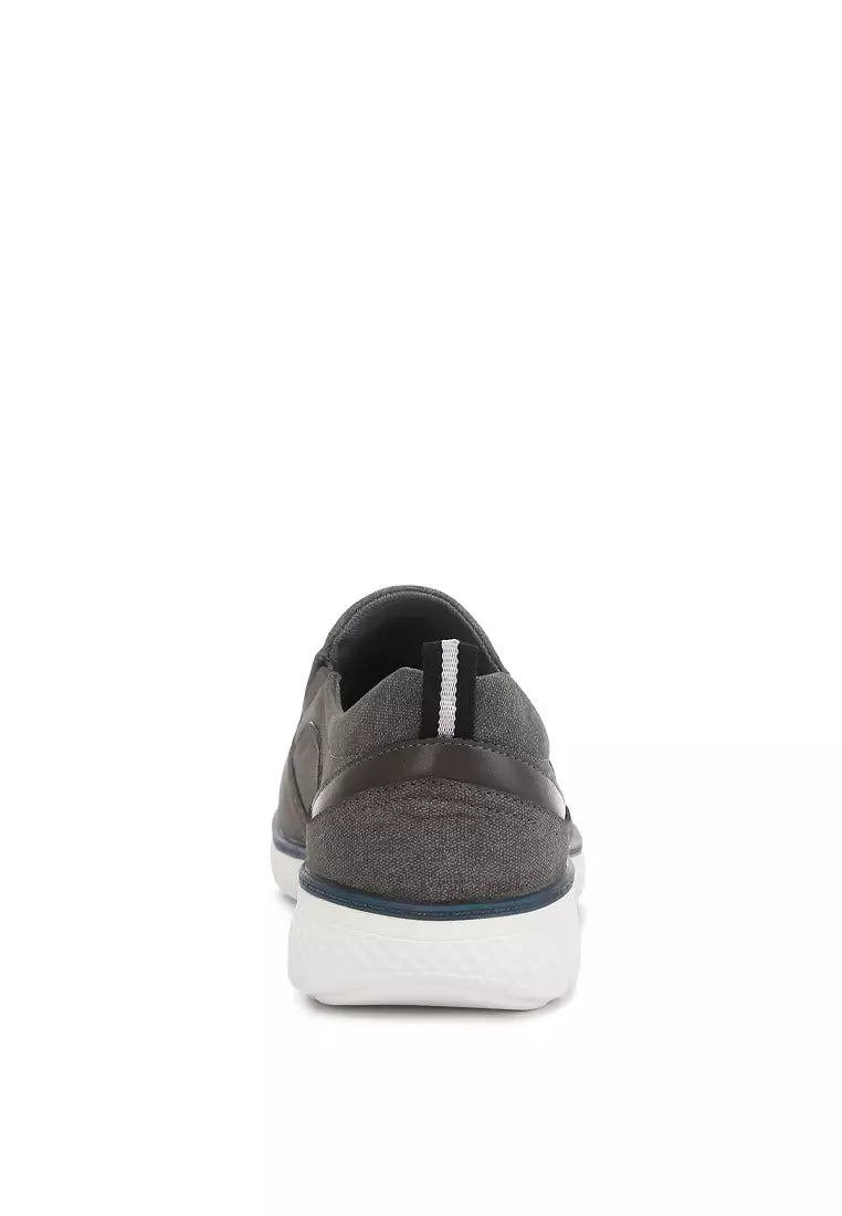 Grey Slip On Casual Sneakers