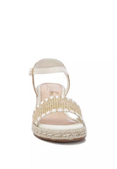 Beige Raffia Wedge Espadrilles